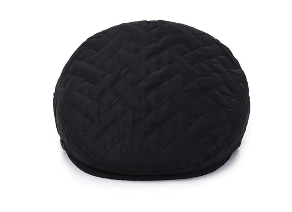 Зимняя теплая Кепка Newsboy Casquette Gavroche черная классическая серая мужская хлопковая
