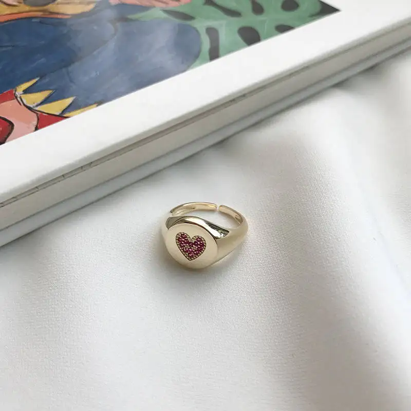 

INZATT Real 925 Sterling Silver Red Zircon Heart Ring for Charming Women Wedding Party Fine Jewelry Trendy 2019 Accessories Gift