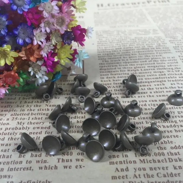 60 шт./лот 8 мм чаша конец верхний соединитель bean Крышка для diy Стеклянная бутылка с