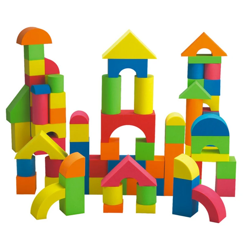 50 шт красочные мягкие EVA безопасные детские строительные кирпичные блоки из