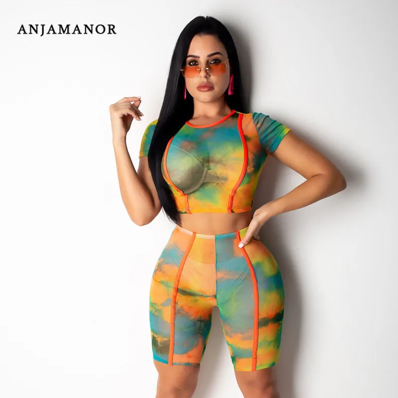 ANJAMANOR/пикантный комплект из двух предметов с прозрачной сеткой и галстуком
