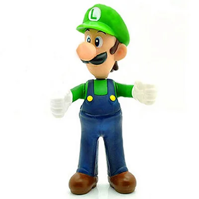 Green Hat Luigi 13 см Фигурки "Супер Марио" игрушки Super Mario Bros Bowser Luigi Koopa Yoshi Mario Maker Odyssey ПВХ фигурка модель куклы игрушки - Цвет: Green Hat Luigi