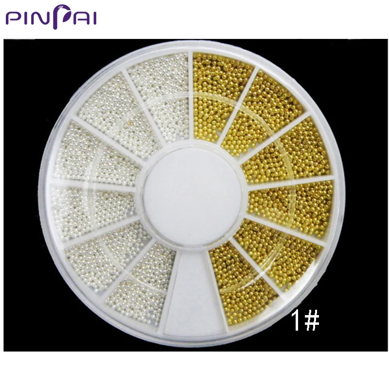 PinPai 1 мм Мини бусины из нержавеющей стали в колесиках Икра для ногтей гвозди