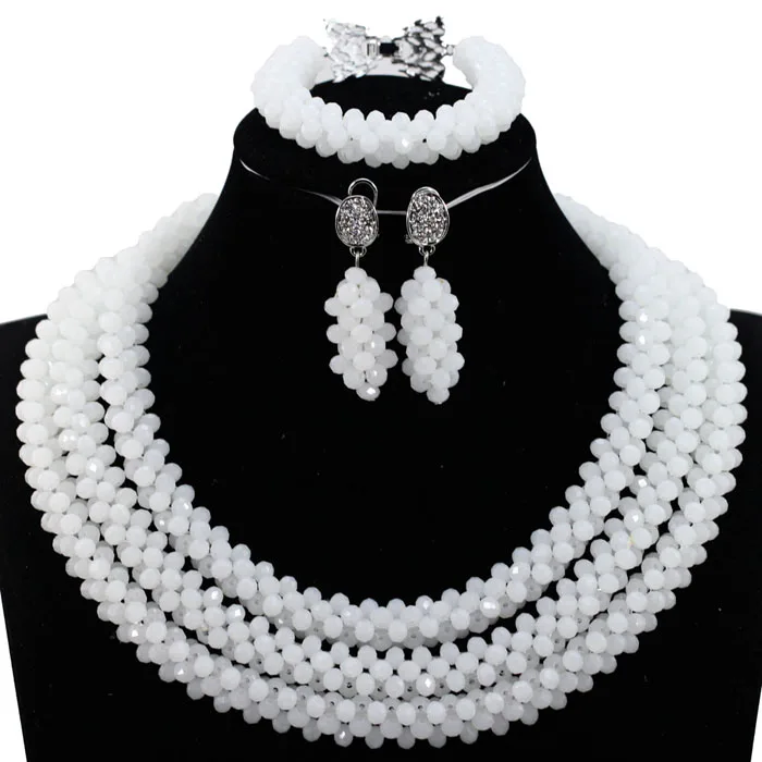 Массивный нигерийский комплект ювелирных изделий из бисера набор хрустальных