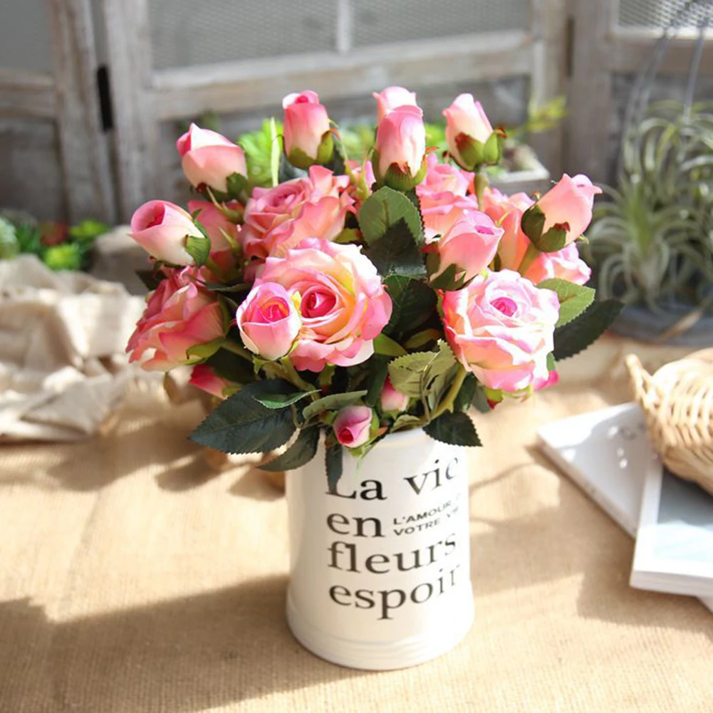 Французский романтический шелковая искусственная Роза цветы настоящий