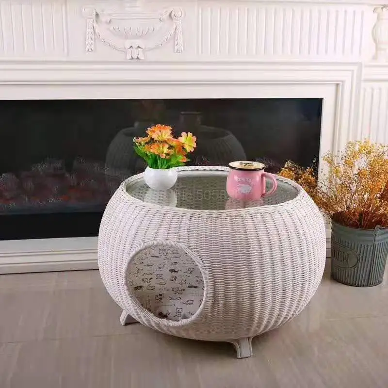 Кошачий наполнитель Лето Сетка Красный Кот вилла Кот комната плюшевый медведь для домашних собак гнездо закрыто четыре сезона универсальный журнальный столик из ротанга - Цвет: ml3