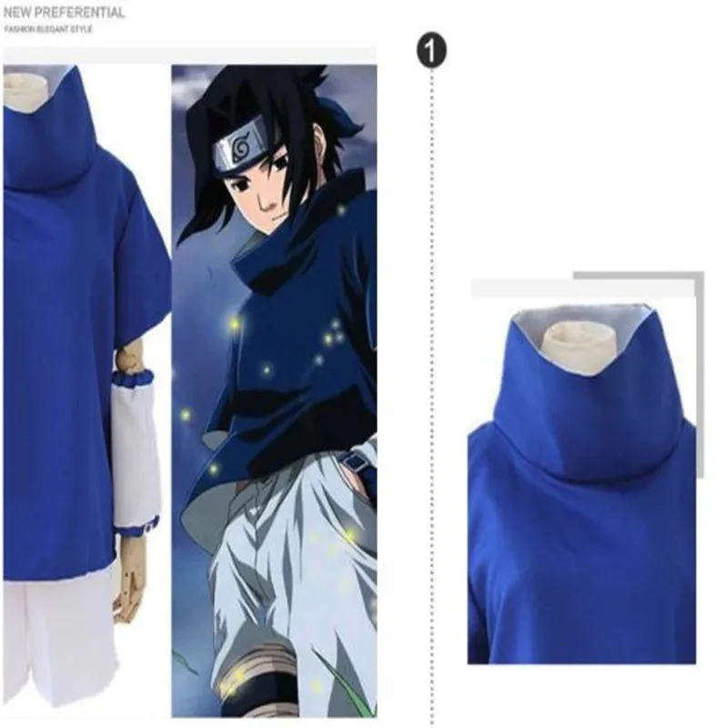 Классический Аниме Наруто Косплей Костюм Uchiha Sasuke взрослые мужчины и женщины