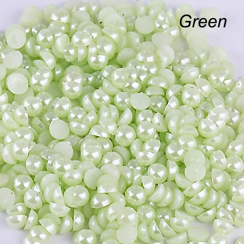 Bluelans 8 Colors Half-Round Flatback Acrylic Pearl for Nail Art Salon Stickers Tips DIY Decorations Phone Craft | Украшения и