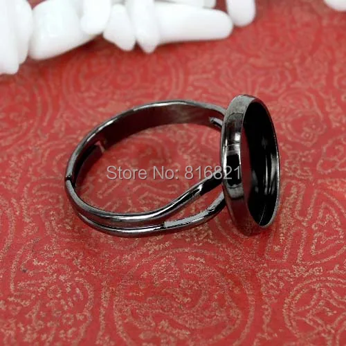 Пустые Настройки кольца круглая изогнутая рамка металлические Кабошоны камея