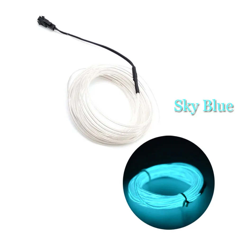 LED 1 м 2 м 3 м 4 м 5 м Неон LED EL провода кабеля лампы накаливания свет шнура трубки Авто салона Молдинги украшения