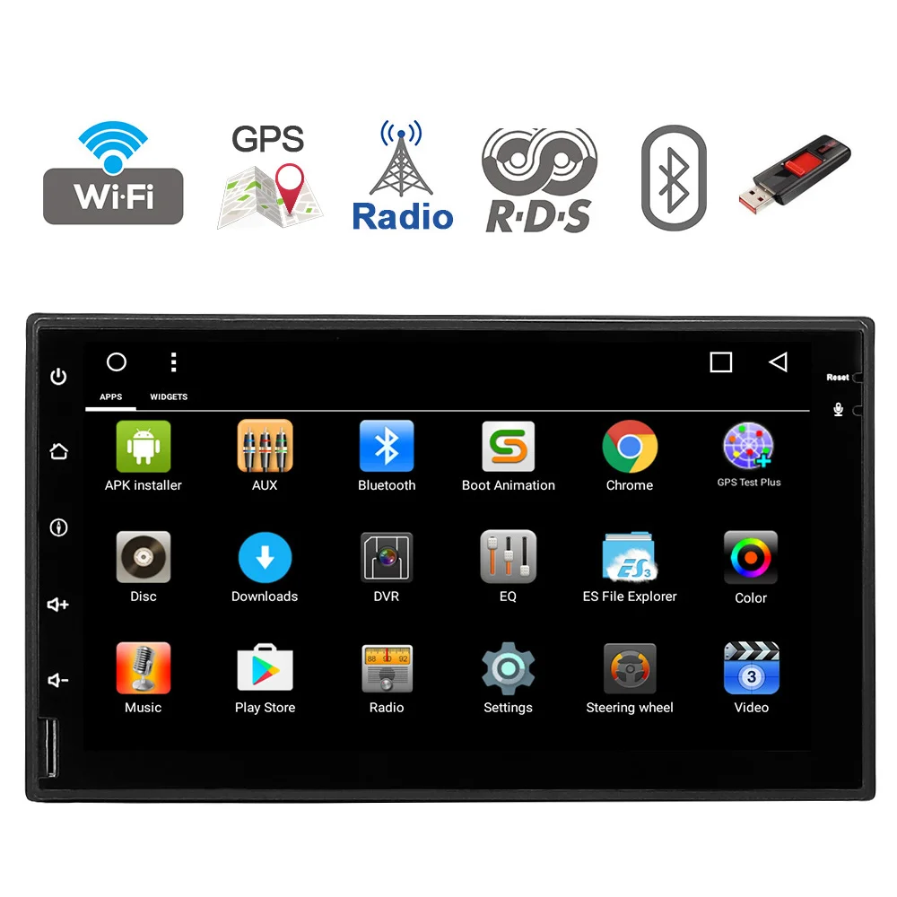 Eunavi Универсальный 7 &quotOcta core 2 din Android 8 1 автомобильный DVD игрок двойной 1024*600