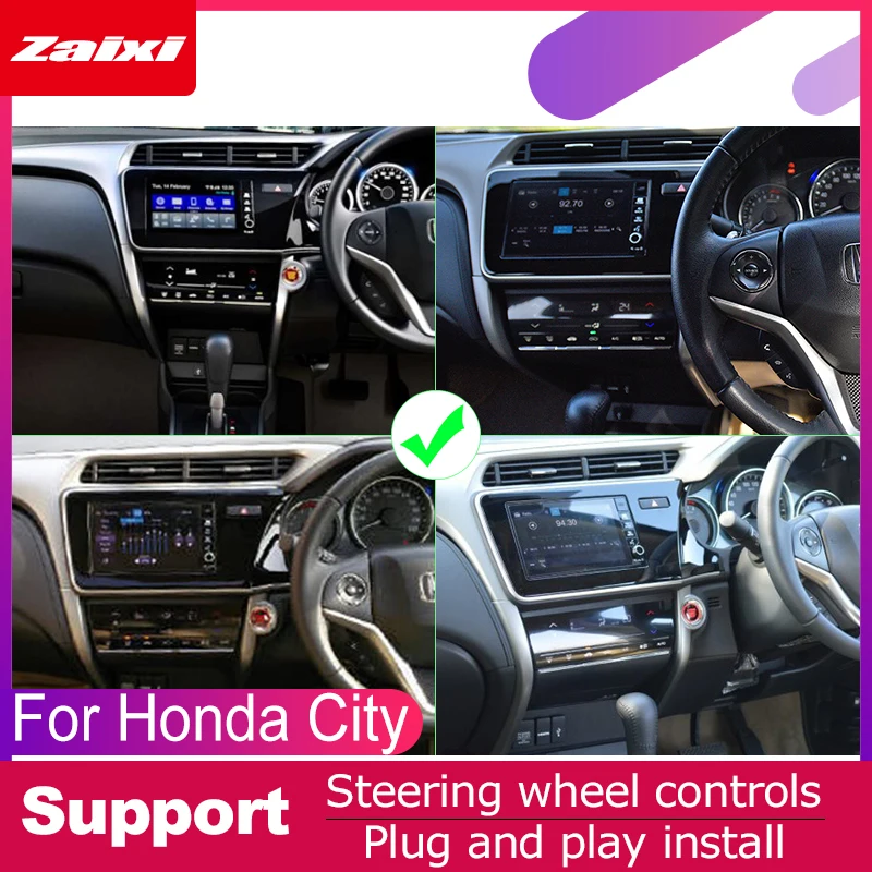 Автомобильный мультимедийный плеер ZaiXi 2 din Автомагнитола для Honda City 2014 ~ 2019 с