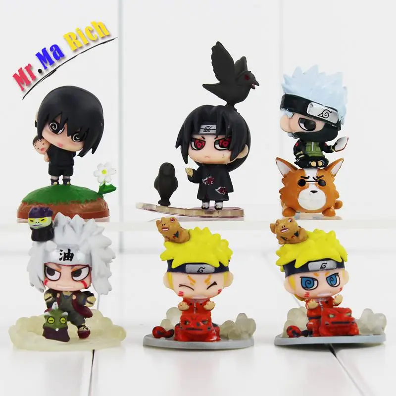 6 шт./компл. Аниме фигурки Наруто Uzumaki Naruto Kakashi Sasuke Sakura Yunyo Shino Rokku Rii Orochimaru Gaara ПВХ