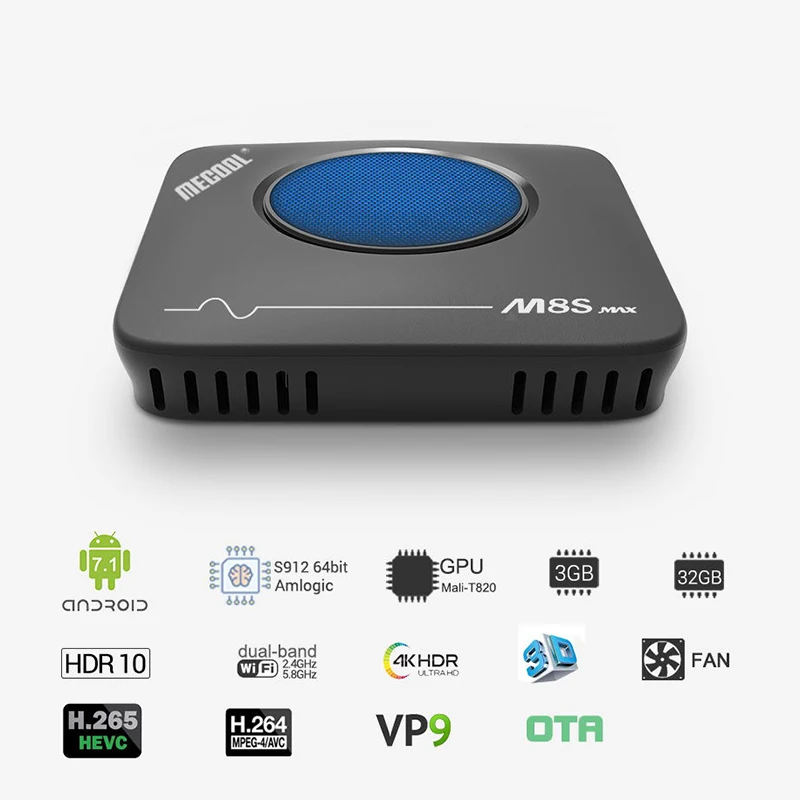 Mecool M8S Max ТВ приставка Amlogic S912 3 ГБ ОЗУ 32 Гб ПЗУ 5G wifi bluetooth 4 0 Android 4K VP9 H.265 с пультом