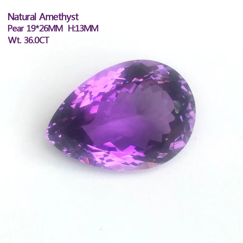 CSJ настоящий натуральный аметист свободный драгоценный камень груша бриллиант