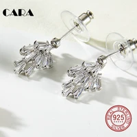 2019 new arrival ladys 925 sterling silver earrings women elegant zircon stones stud earrings for ladies cara0083