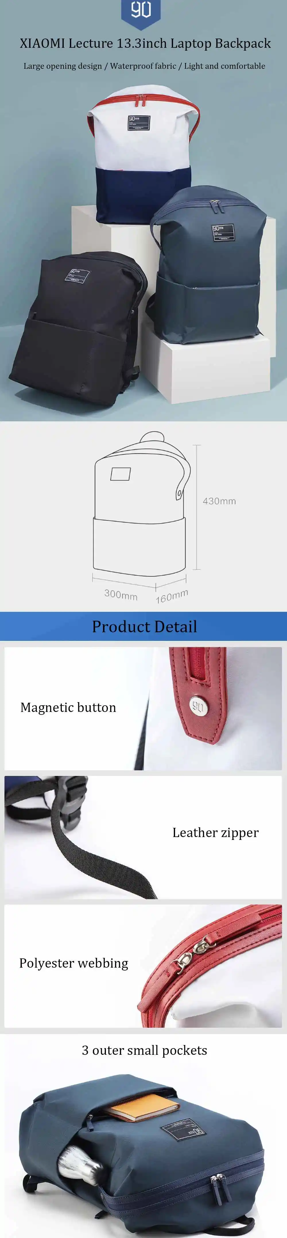 Xiaomi 90 забавный рюкзак Лекция 13,3 дюймов ноутбук нейлоновая водонепроницаемая сумка для отдыха на ремне для путешествий на открытом воздухе Рюкзак