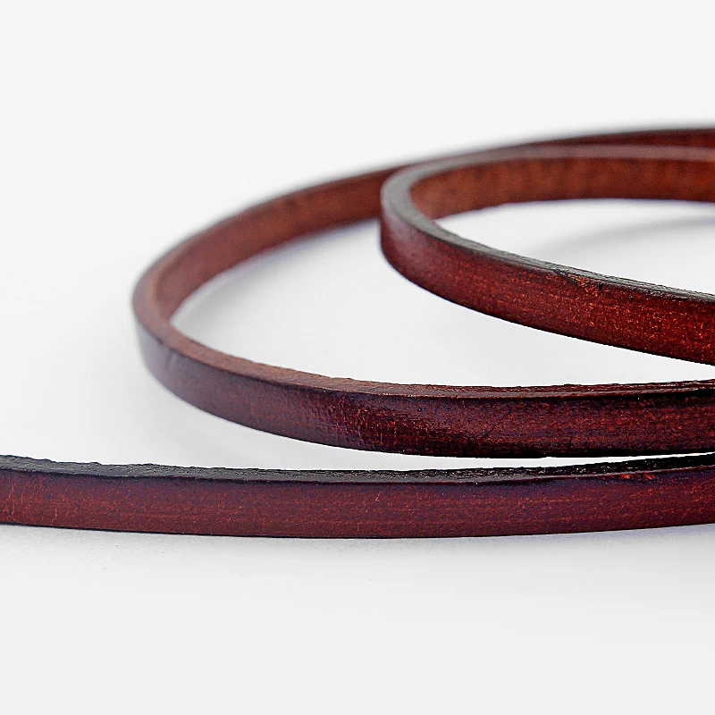 5meter Fashion Jewelry 4*2mm Dark Brown Genuine Leather Flat Cord For DIY Bracelet Findings Accessories | Украшения и аксессуары