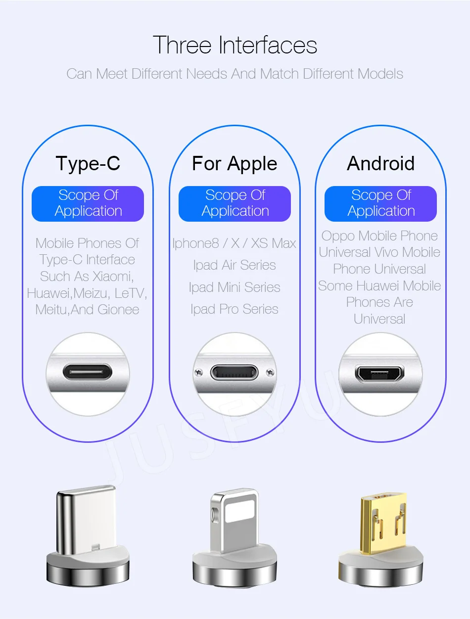 Магнитный кабель 1 м светодиодный Тип C Магнит Micro USB кабель зарядного устройства для samsung S10 iPhone X XS Max XR 7 8 6 6s Plus Мобильный USB C кабель