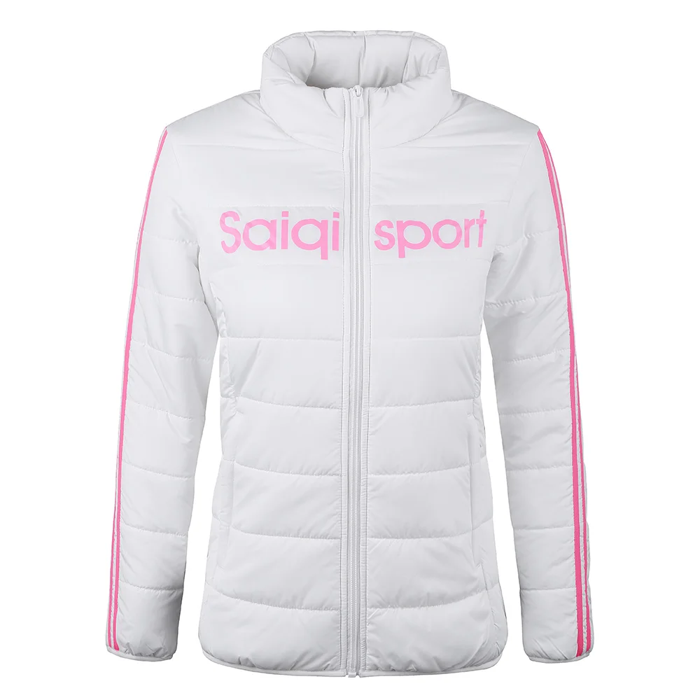 SAIQI New Women Sport Trainning Autumn Winter Thin Warm Coat Female Hiking Outwear Stand Collar Cotton Padded 266788 | Спорт и