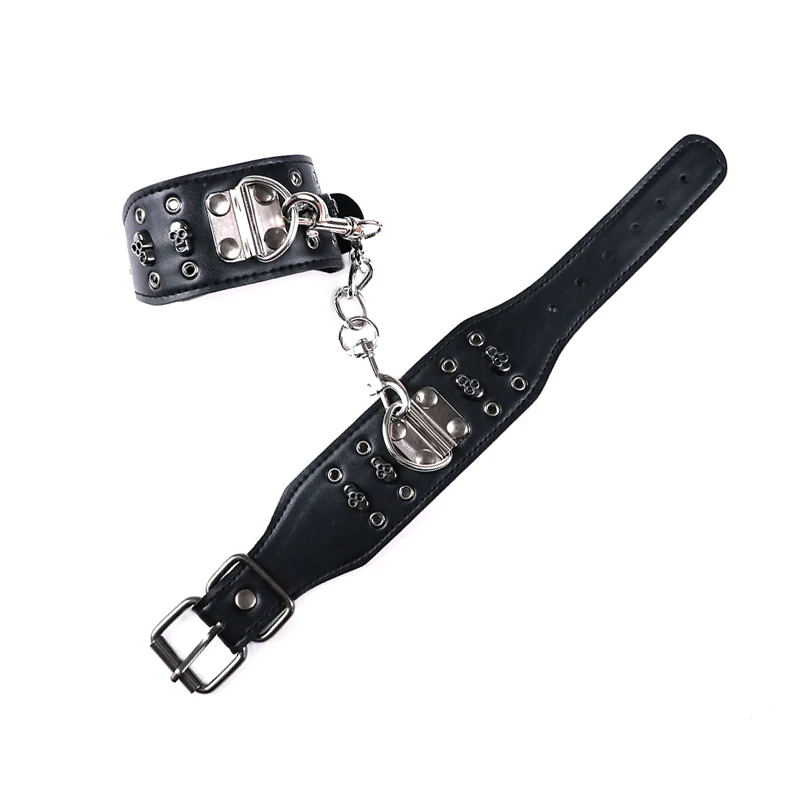 БДСМ Связывание черный заклёпки из искусственной кожи пара интимные аксессуары