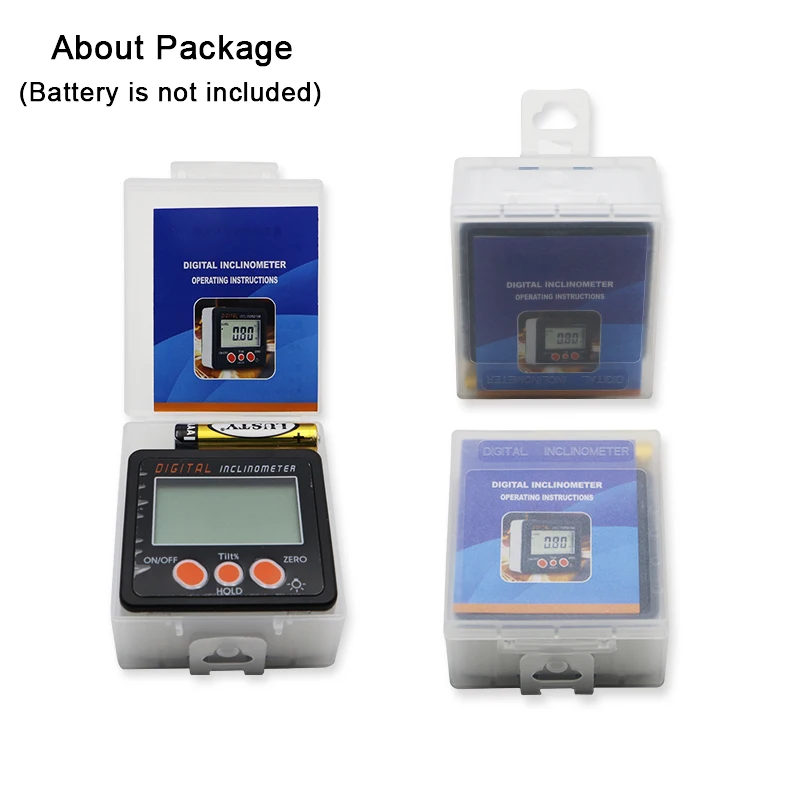 

New Aluminum enclose Electronic Protractor Inclinometer Bevel Box Angle Level Magnet Inside digital inclinometer angle