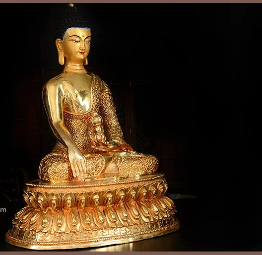 

TOP GOOD HOME Talisman Protection # Tibetan Nepal Buddhism Mitukpa Buddha Gilding brass statue 33CM