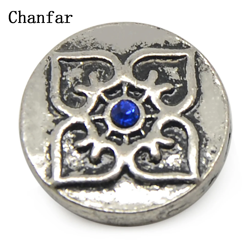 

Top Quality Blue Color Crystal Paved Metal Snaps Jewelry Alloy Snap Button Charm For wholesale