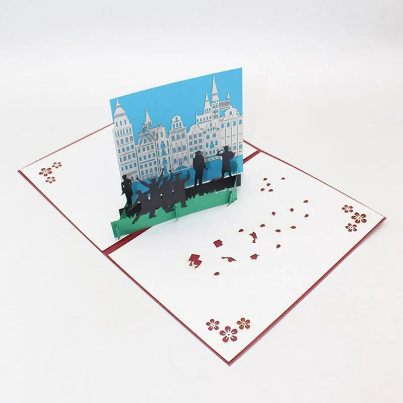 3D Laser Cut University Graduated Photographed Students Paper Greeting Card Bachelor Master Doctor Graduation Classmate Gift | Дом и сад