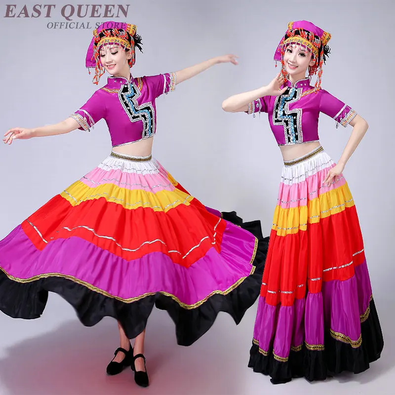 Оптовая продажа китайский дай танцы костюмы Национальный Hmong Miao платье