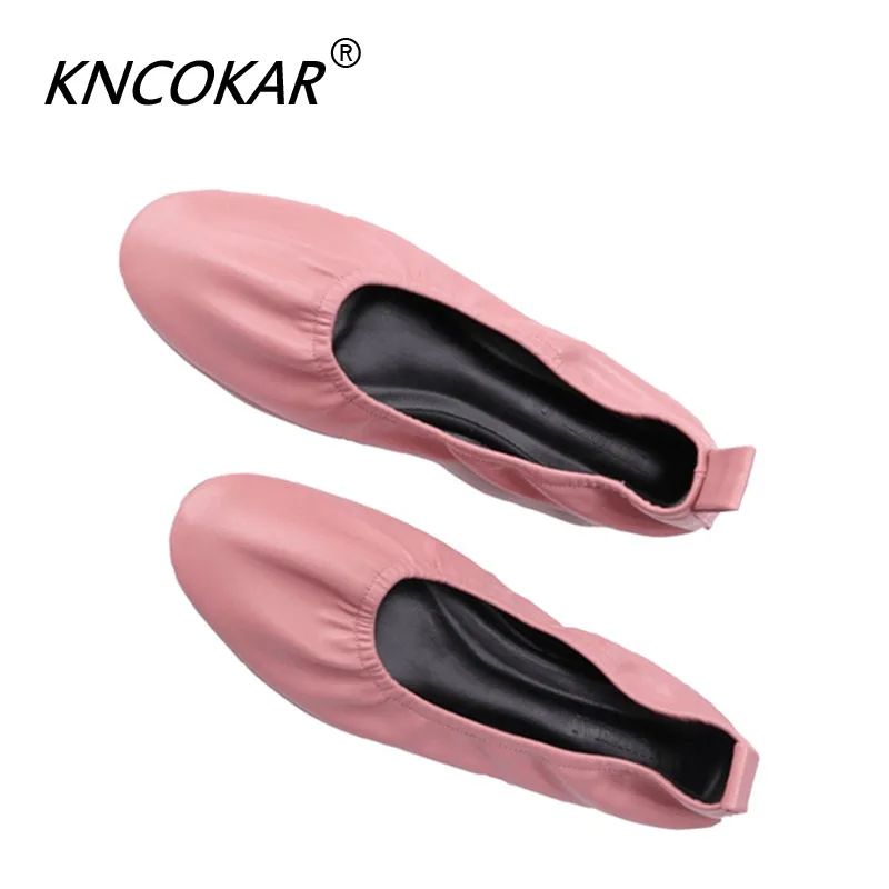 Фото Балетные туфли KNCOKAR, женские туфли на плоской подошве, весна, новый стиль, с закрытым носком, восстанавливающие старинные формы, женские туфл... №1