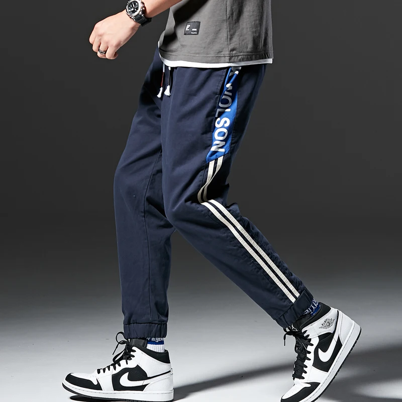Мужские спортивные брюки Модные Джоггеры мужские черные шаровары Одежда для