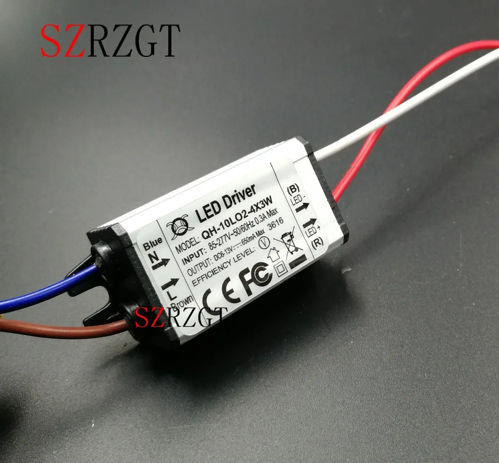 10 Вт AC85-277V светодиодный драйвер 2-4x3W 600mA DC6-13V Светодиодный источник питания