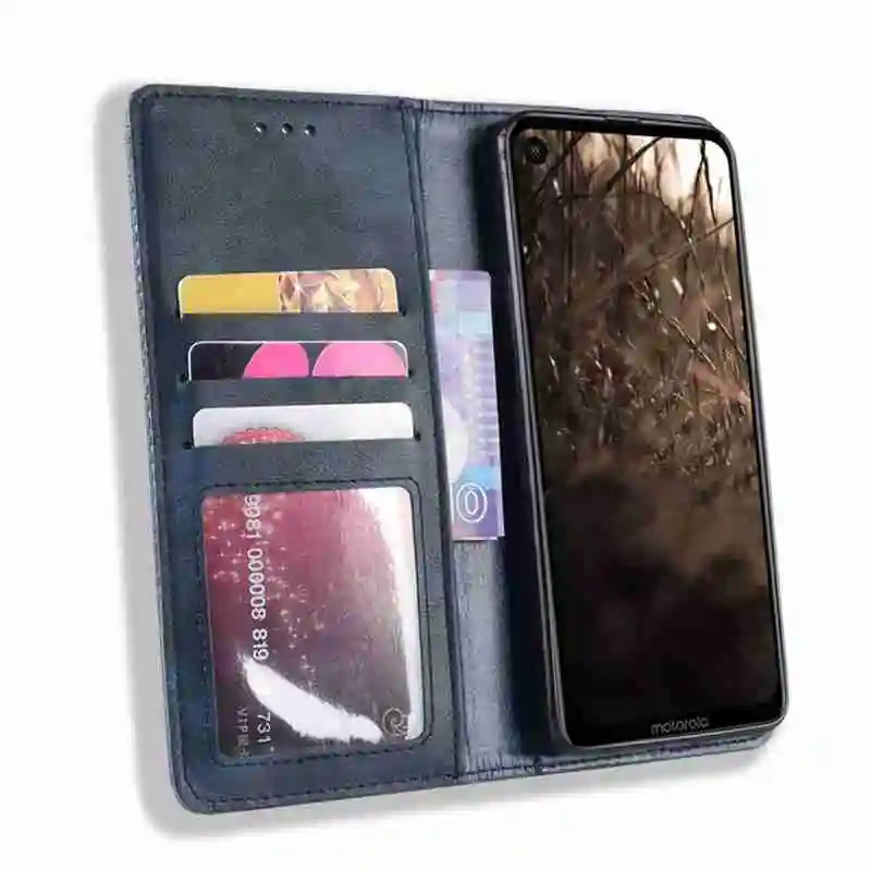 Чехол из искусственной кожи для Motorola One Vision чехол Защитная сетка Магнитная Magnetic Coque для Moto One Vision раскладной чехол