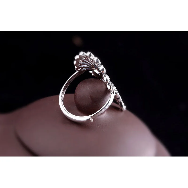 Подлинное твердое женское кольцо из серебра 925 пробы винтажное с павлиньими