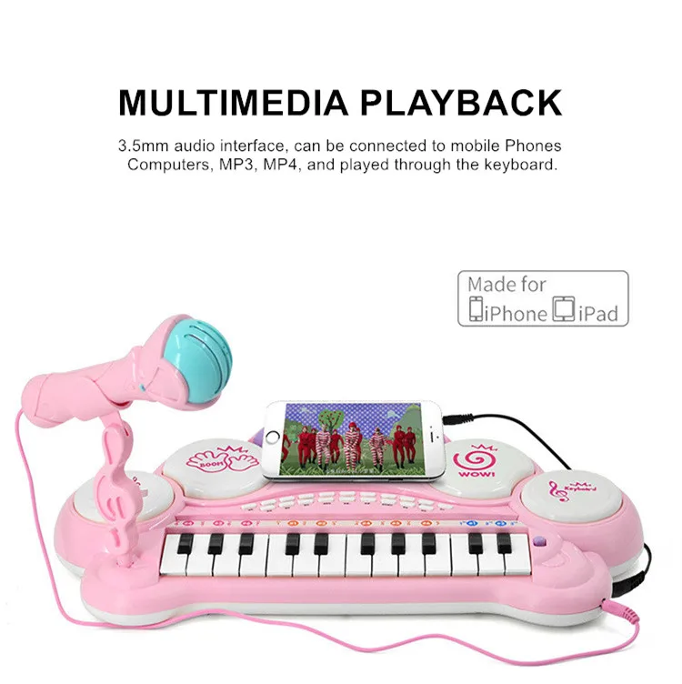 Игрушки, музыкальный инструмент мини микрофон фортепиано освещение звуковые эффекты мультимедийное воспроизведение years лет детское образование фортепиано