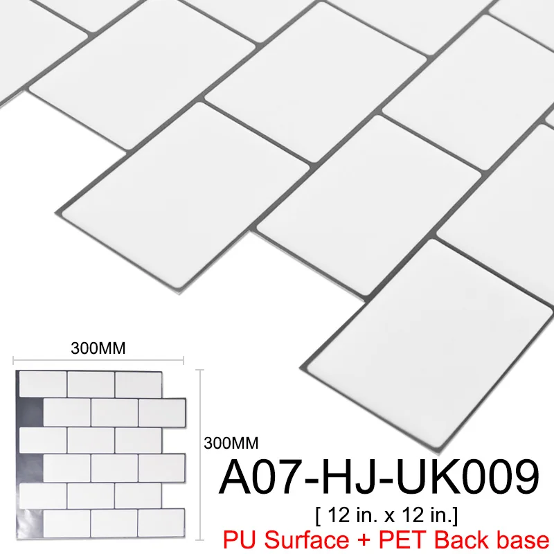 A07-HJ-UK009 Kaguyahime 3D имитация керамический Кристалл наклейки на стену самоклеющиеся мозаичные плитки для поделок, керамические водонепроницаемые обои для дома - Цвет: A07-HJ-UK009