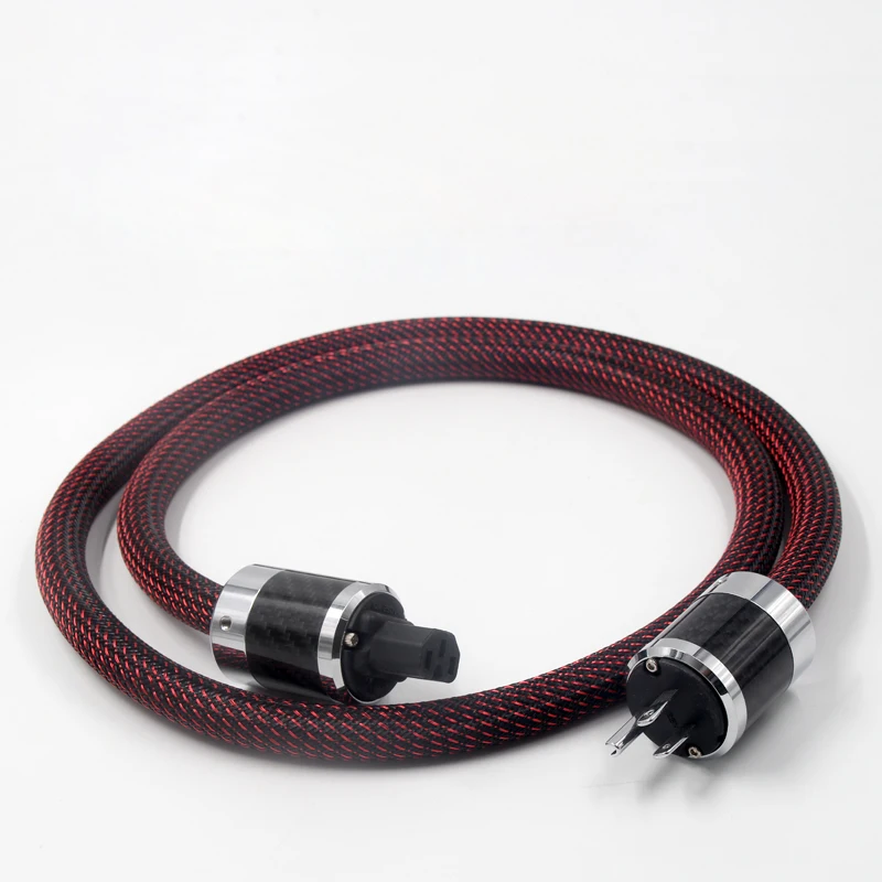 

HI-End Pure Copper US AC Power Cord Cable HIFI Mains Power Cable With carbon fiber US Plug