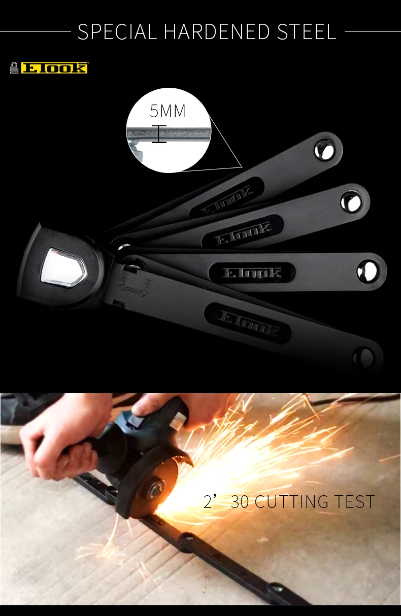Etook Bicycle Lock Folding Mountain Bike Lock Strongest Anti Theft Heavy Duty Motorcycle Lock For Electric Bike ET590