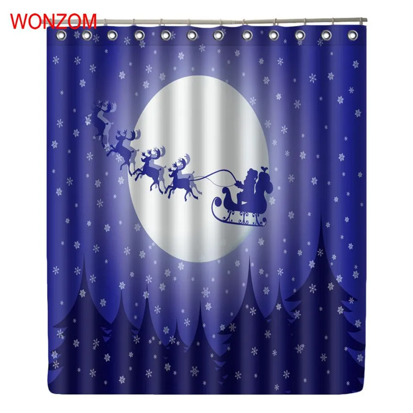 WONZOM Merry Christmas занавески для душа Ванная комната Декор Современный 3D