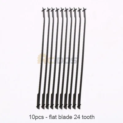 10pcs 24 tooth flat 16 дюймов прокрутка пила RCIDOS мини настольная пила/настольный DIY станок для резки по дереву, пластик/акрил резак, 220 В - Цвет: 10pcs 24 tooth flat