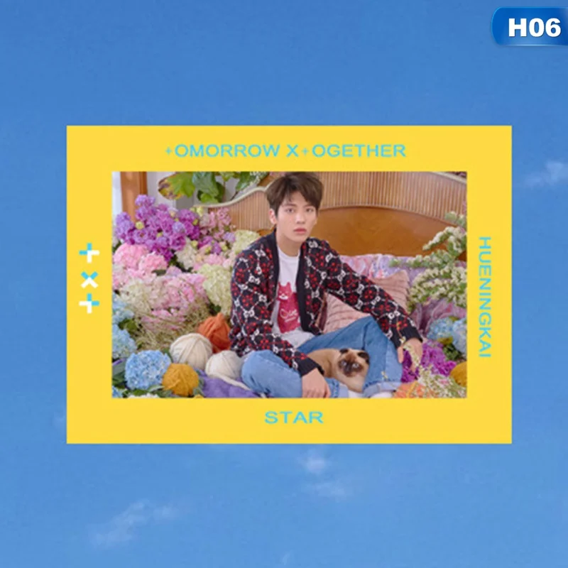 KPOP TXT сборный альбом для мальчиков Корона фото карта самодельная ЛОМО карта фото карта звезда маленькая карточка прозрачная матовая - Цвет: H06