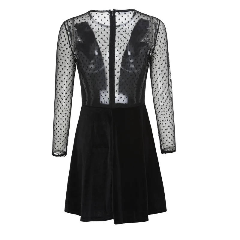 2017 новые модные женские пикантные перспектива бархатное платье с длинными