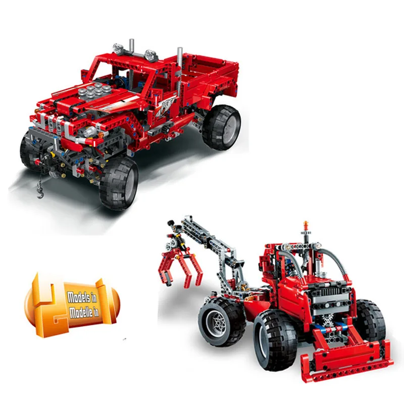 38038 Technic внедорожник пикап 2в1 инженерный автомобиль бульдозер блоки