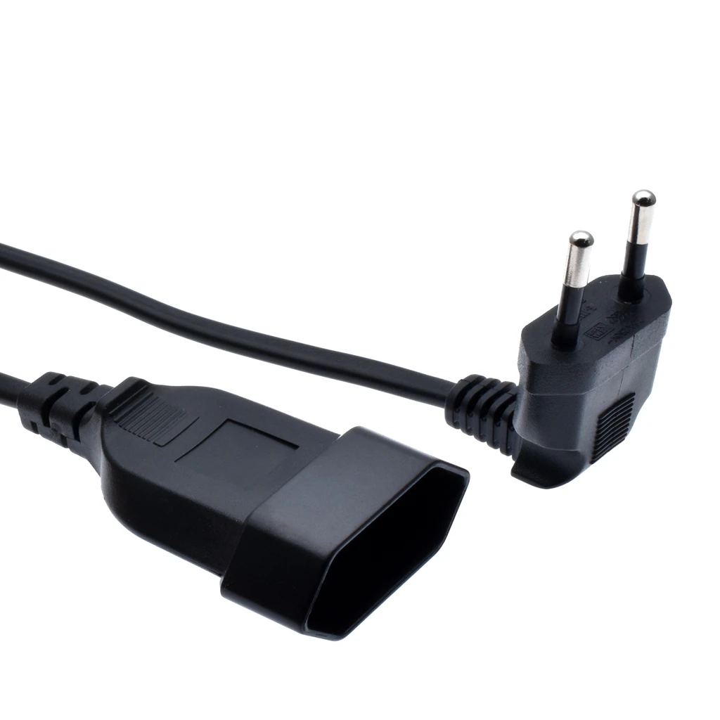 0.3M Европейский 2 зубец VDE Plug под углом для того чтобы CEE7/16 розетка Мощность удлинитель, Schuko CEE7 удлинители, 0,3 м/0,6 м - Цвет: 0.3M