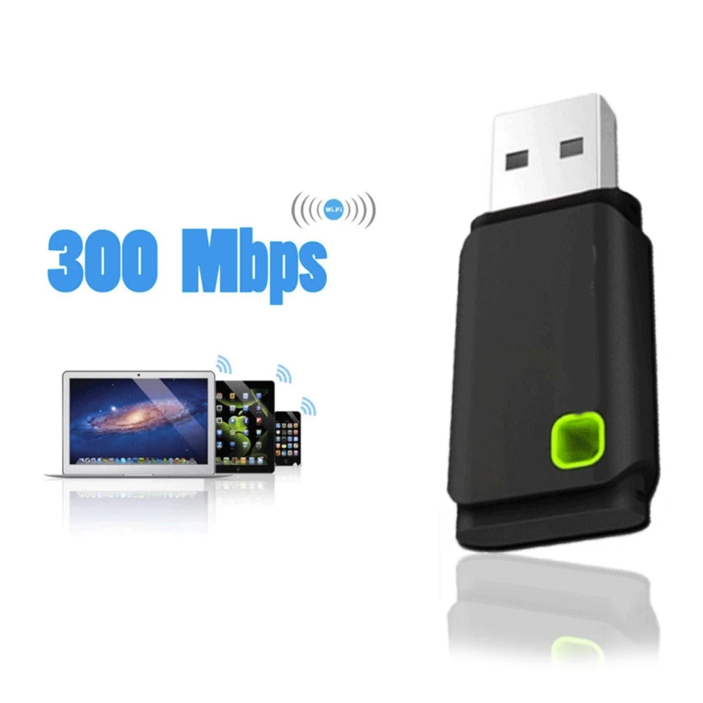 Mini USB 300 Мбит/с WI FI Беспроводной адаптеры маршрутизатор портативных ПК ключа Windows 10