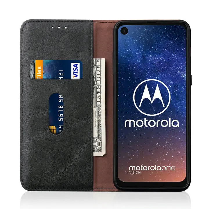 Роскошный кожаный кошелек для Motorola One Vision чехол Coque Motorola Moto One Vision чехол откидная крышка для Motorola Moto 1 Vision