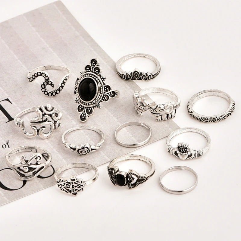 Европейская и американская мода новое кольцо женское Ретро старинное пальмовое