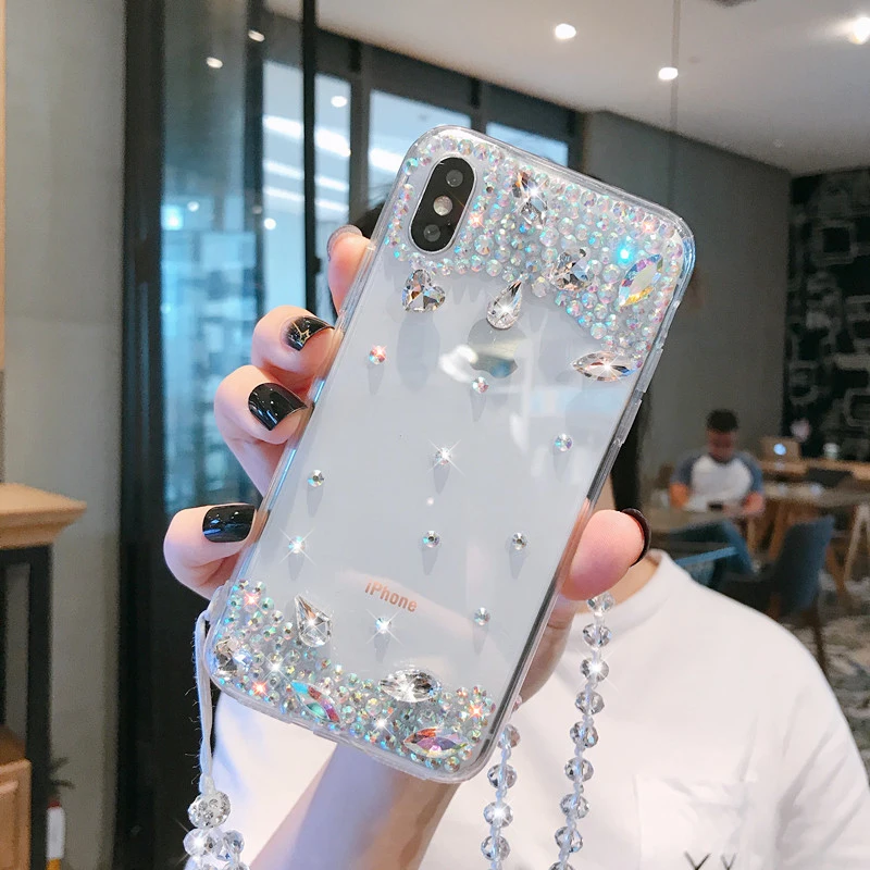 Роскошный блестящий Хрустальная крышка с бриллиантами чехол для SamsungS6 S7 S8 S9 S10 S11
