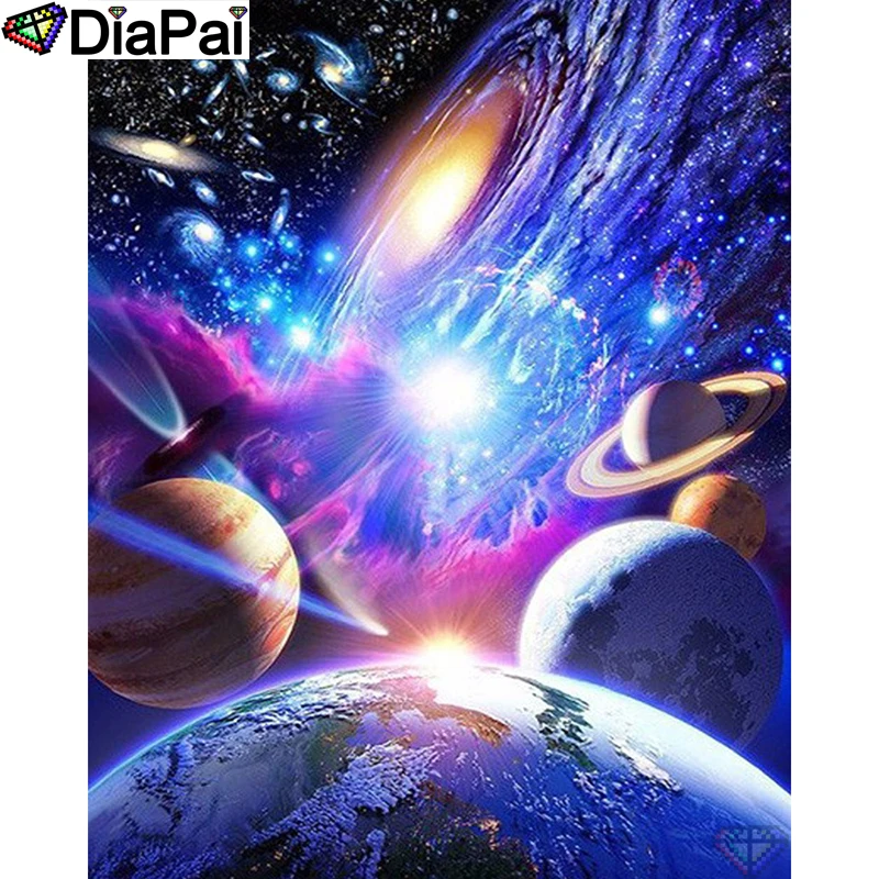 

DIAPAI 5D DIY Diamond Painting 100% Full Square/Round Drill "Cosmic planet" Diamond Embroidery Cross Stitch 3D Decor A21453